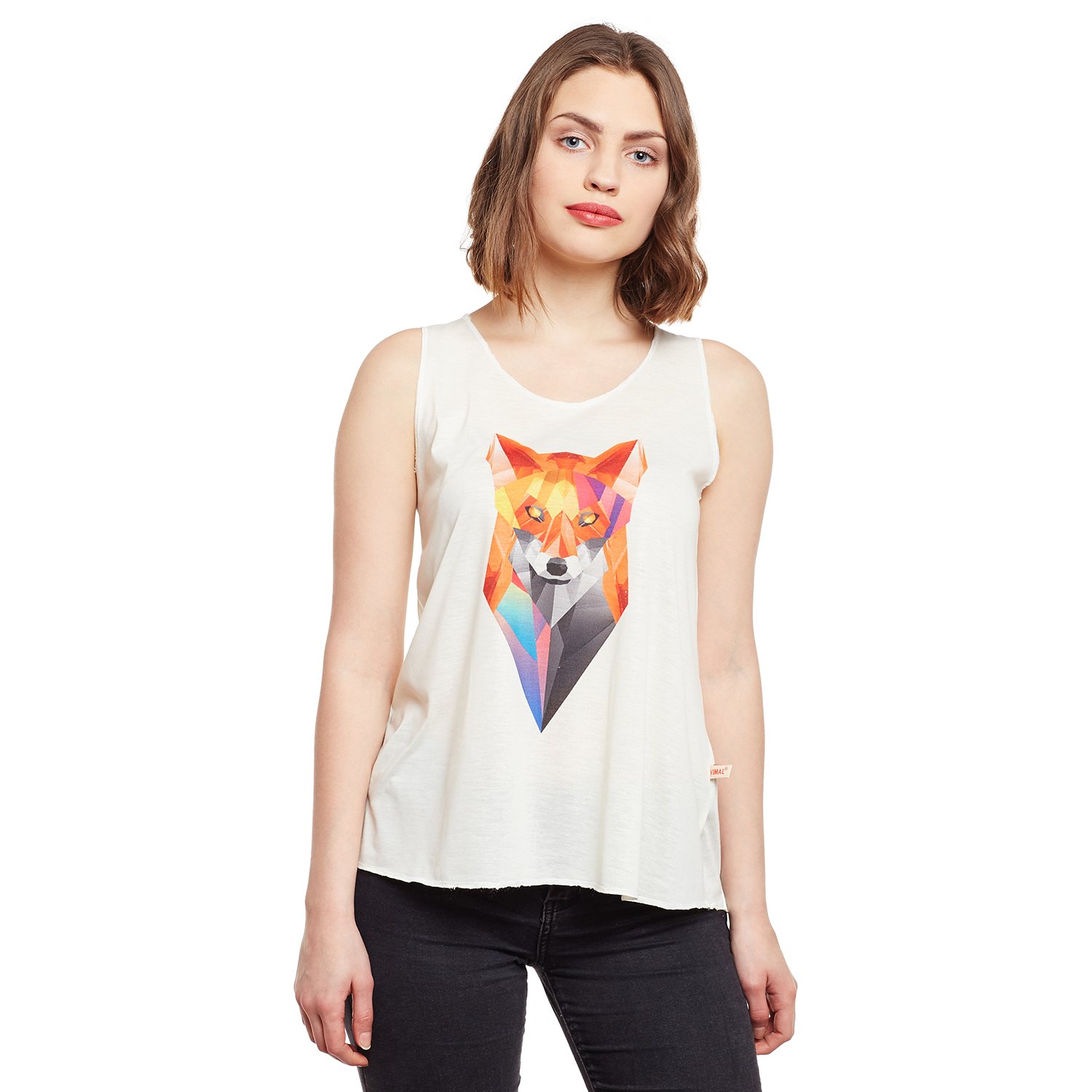 vimal beige,pink printed tank tops for women(pack of 2)