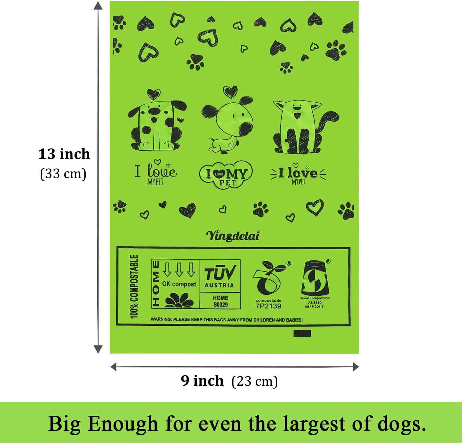 Yingdelai 120 Compostable Dog Poo Bags, Biodegradable Strong Poop Waste