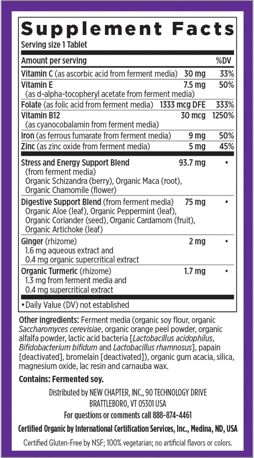 New Chapter Iron Supplement, Fermented Iron Complex (Formerly Iron Food Complex) with Organic Whole-Food Ingredients + Promotes Healthy Iron Levels + Non-Constipating - 60 ct (Packaging May Vary): Health & Personal Care