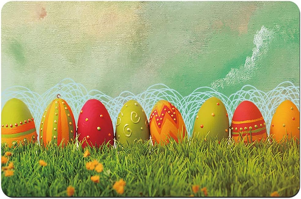 ZBLX Easter Eggs Doormat Decorated， Doormat Entrance Mat Floor Mat Rug Indoor/Front Door/Bathroom Mats Rubber Non Slip (30"x18",75 cm X 45 cm)