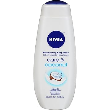 NIVEA Care and Coconut Moisturizing Body Wash 16.9 Fluid Ounce (Pack of 3)