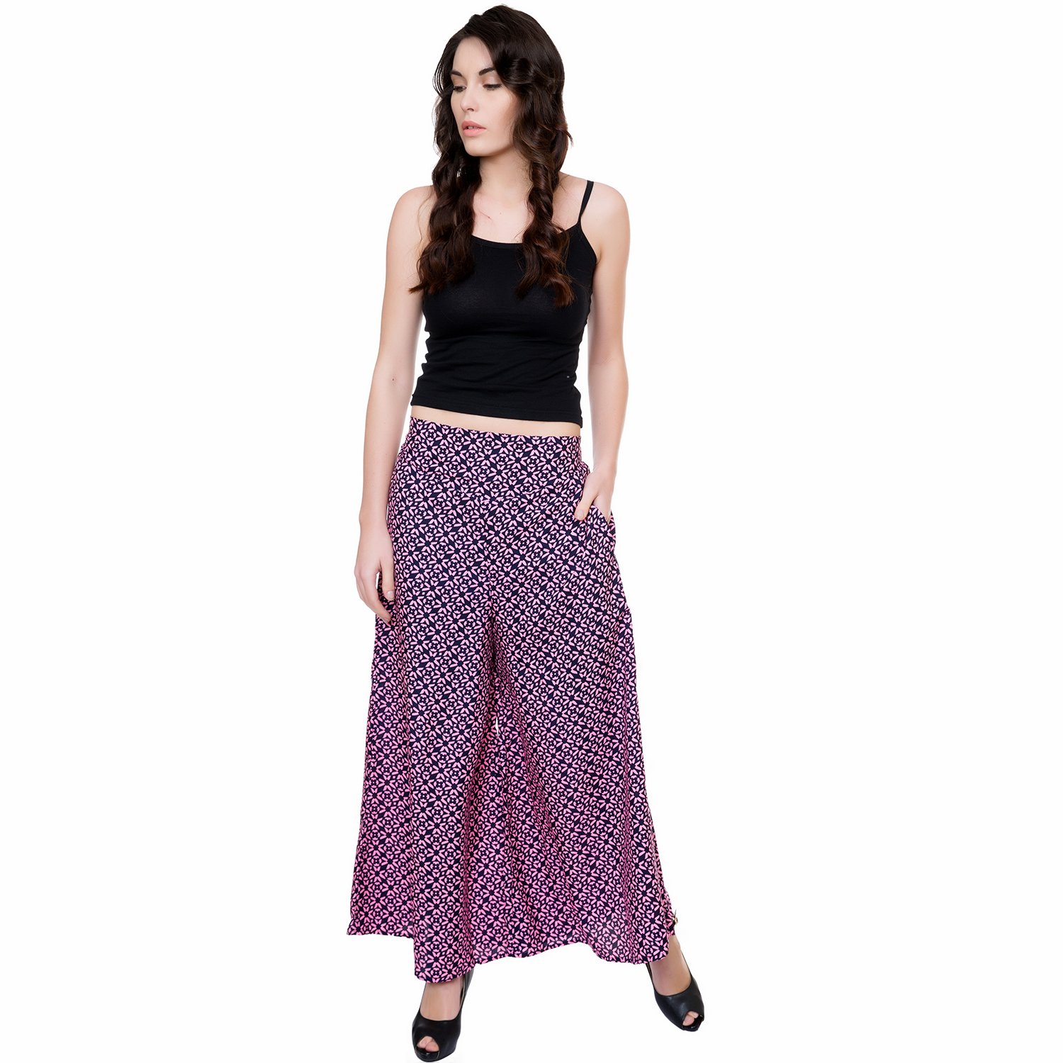 tashi printed poly crepe stylish plazzo for women pack of 2