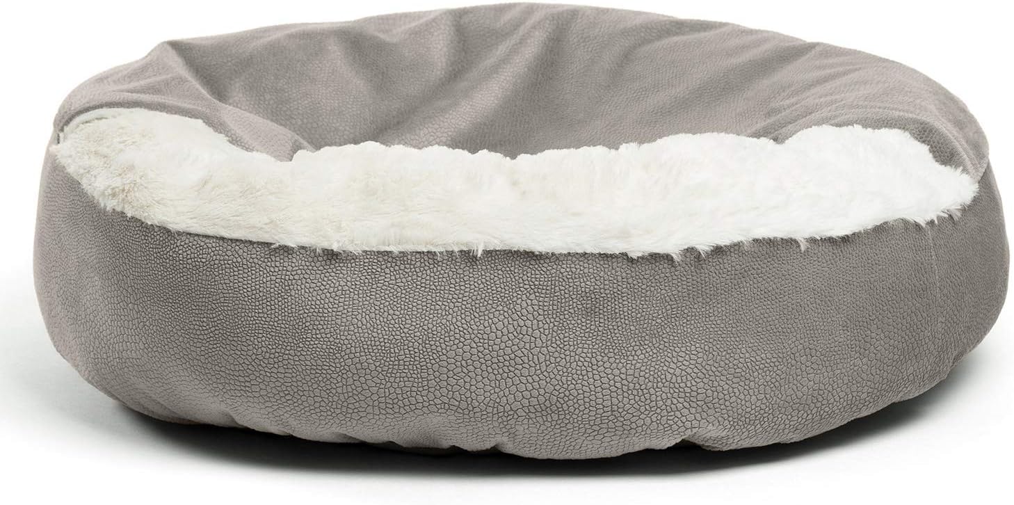 Best Friends by Sheri Cozy Cuddler Luxury Orthopedic Dog and Cat Bed with Hooded Blanket for Warmth and Security - Machine Washable, Water/Dirt Resistant Base - Standard Grey Ilan : Pet Supplies
