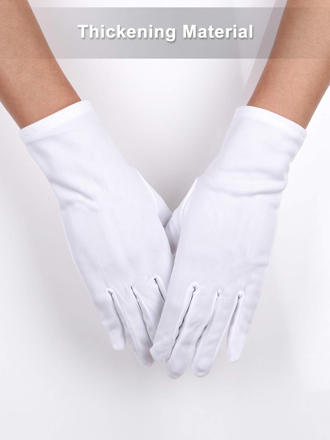 6 Pairs White Nylon Gloves for Police Formal Tuxedo Guard Parade Costume (White): Clothing