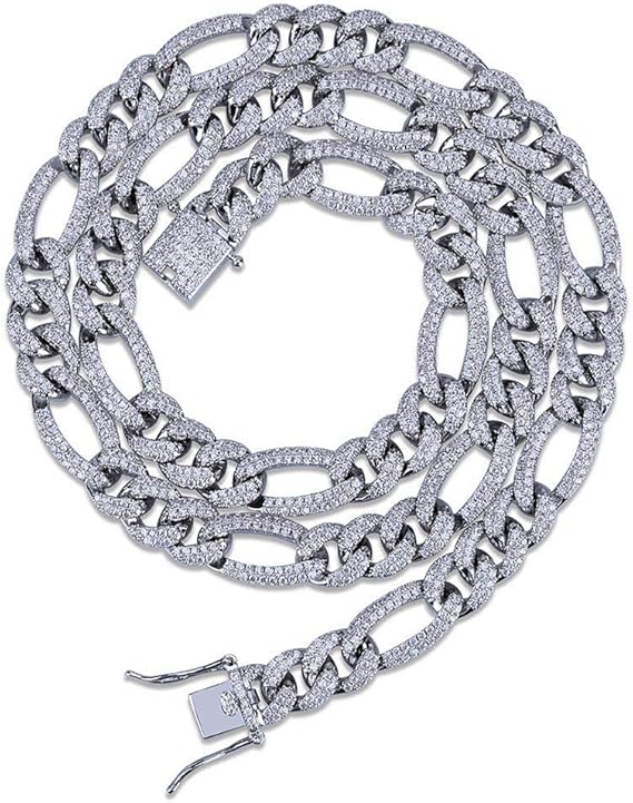 Amazon Anlwメンズネックレスヒップホップチェーン18 Kゴールドゴールドメッキキューバチェーンマイクロ象眼細工ジルコン10 Mmジュエリー ストリートファッション シルバー ジュエリー 通販