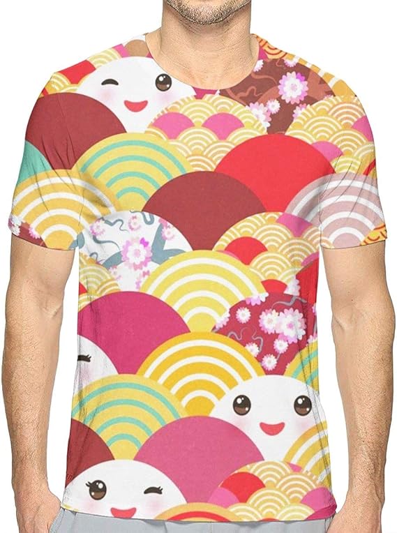 Amazon Co Jp Tシャツ 和風 団子 かわいい 青海波 メンズ 半袖 服 メンズ 夏 カジュアル ファッション 丸襟 柔らかい 快適 服 ファッション小物