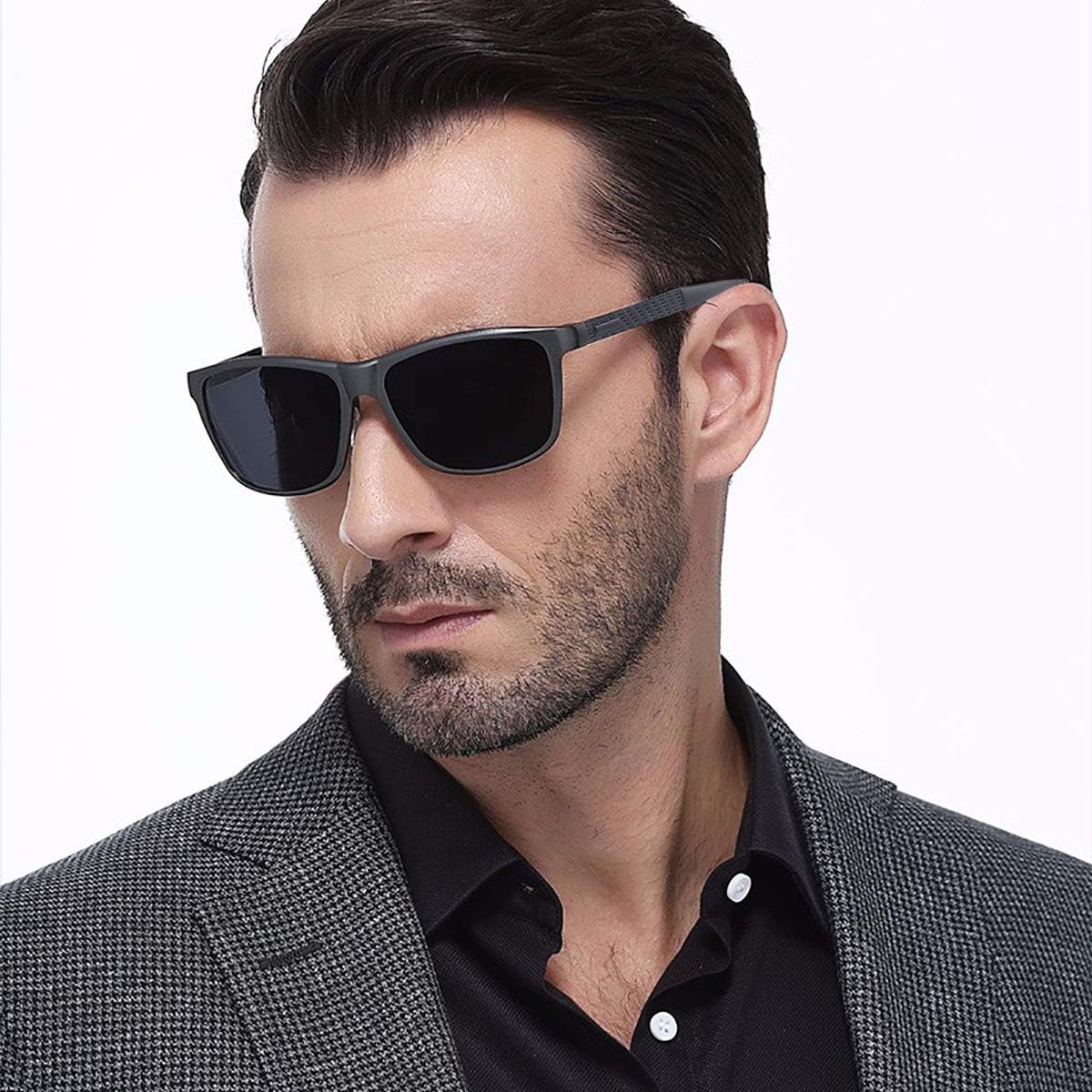 LumiSyne Fashion Driving Polarized Sunglasses Men Sports Style Eyewear Ultra Light AL-MG Alloy Square Frame UV 400 Protection With Sunglasses Case For Driving Outdoor Travel Gift - Image 4