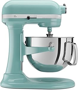 Kitchenaid Professional 600 Stand Mixer 6 quart, Aqua Sky (Renewed)