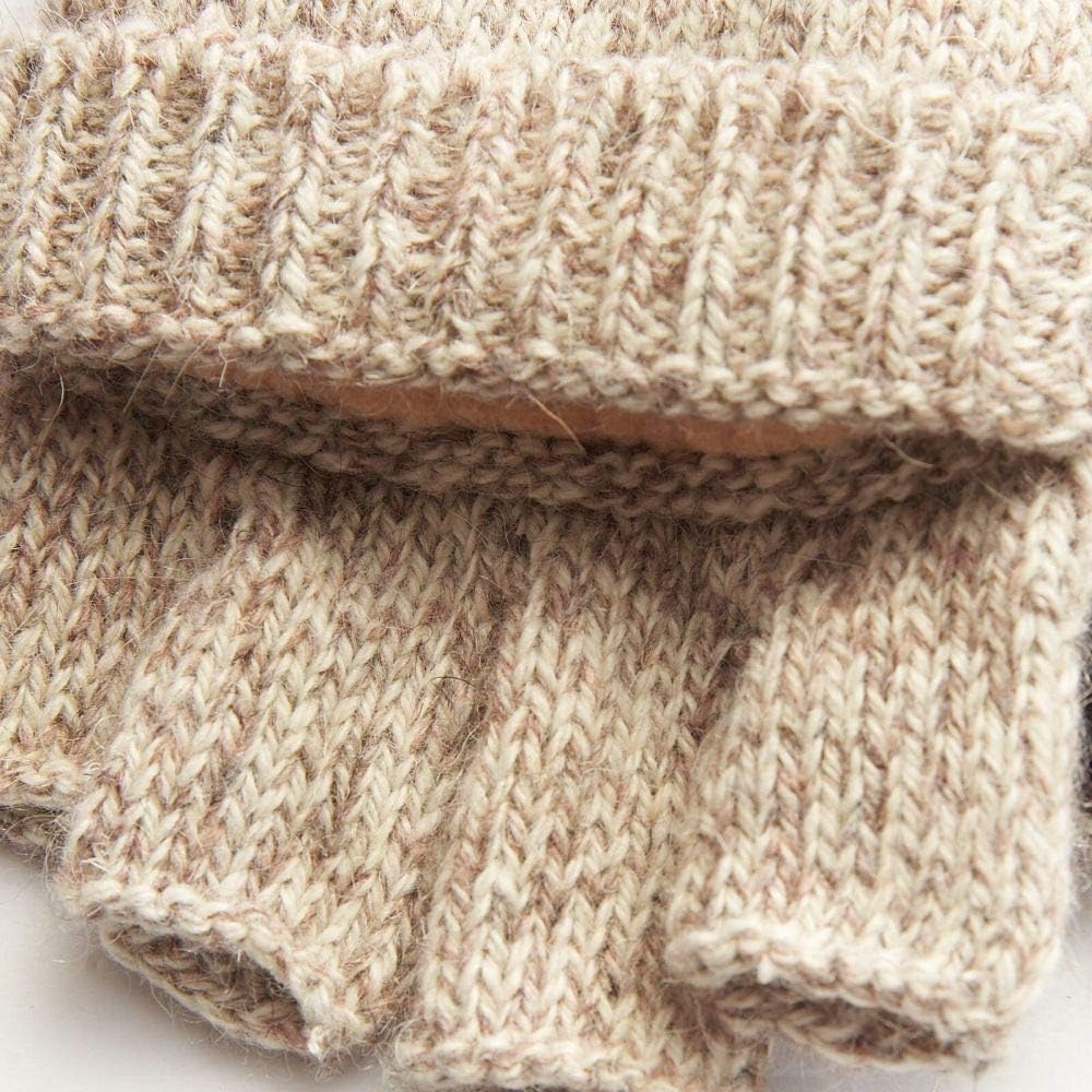 Hot Shot Ragg Wool Pop Top Fingerless Glove, Oatmeal: Clothing