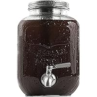 1 Gallon Cold Brew Coffee Maker with EXTRA-THICK Glass Carafe & Stainless Steel Mesh Filter - Premium Iced Coffee Maker…