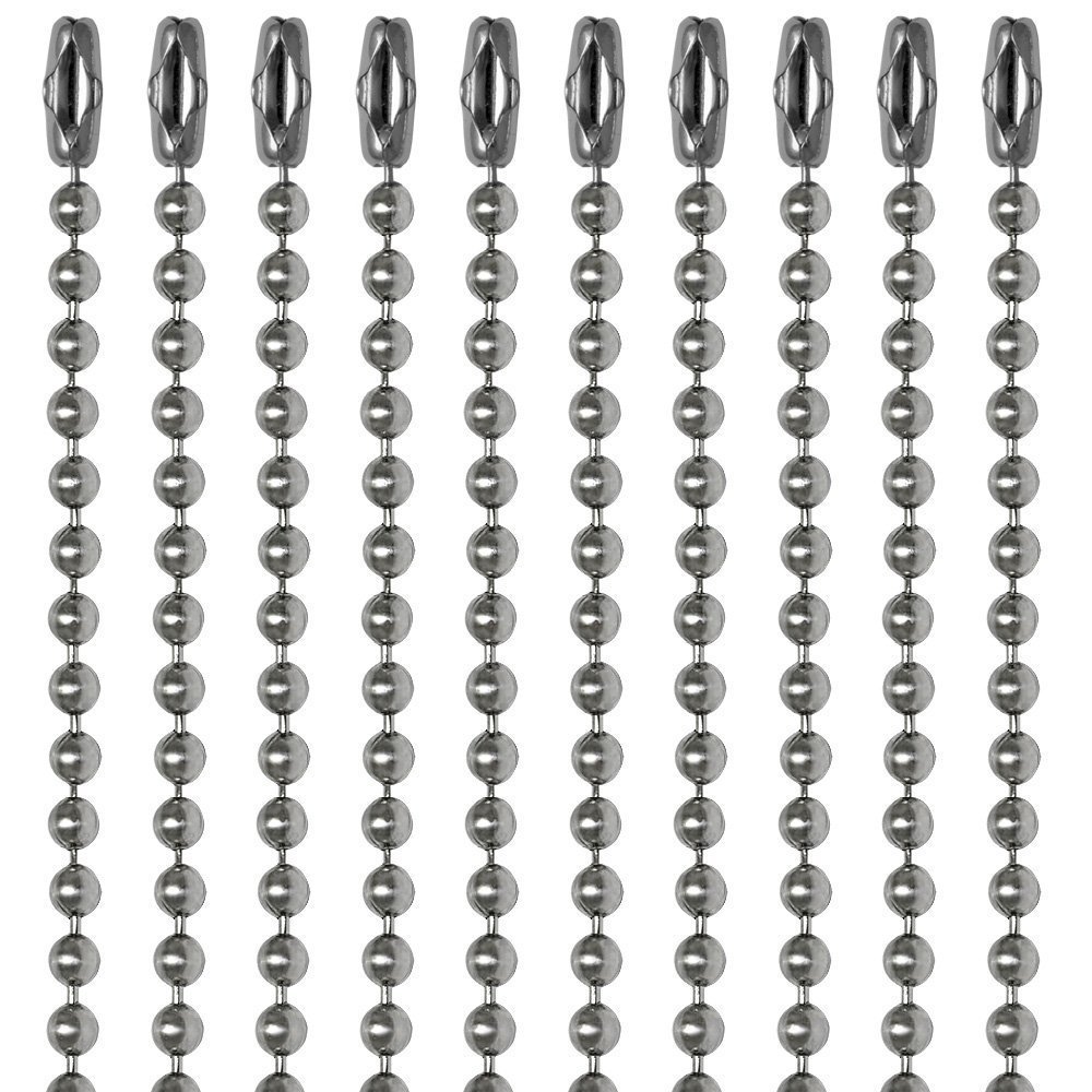 Pull Chain Extension, 30 Inch, Brushed Nickel Beaded Ball Chain With