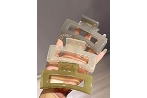 Extra Large Hair Claw Clips for Women, 5 Inch Unbreakable Large Rectangle Claw Clips for Thick Hair Neutral Huge Hair Clips N