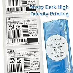 4 Rolls 4.33" x 244'(110mm x 74m) Desktop Thermal