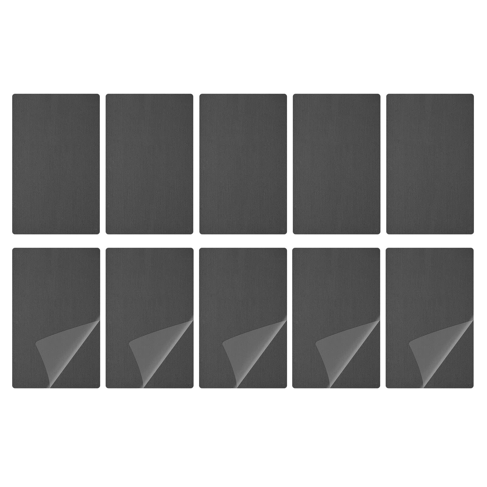 DTGN 80x50x1mm(LxWxT) Blank Metal Card - 10Pack - Good for Machinery - Anodized Aluminum Equipment Nameplate - Black