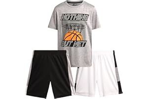 Pro Athlete Boys' Active Shorts Set - Performance T-Shirt and Dry Fit Shorts Set - Summer Activewear Set for Boys (8-16)
