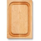 John Boos Chop-N-Slice Series Rectangular Wooden Maple Cutting Board 12&rdquo;x8&rdquo; &ndash; 1&rdquo; Thick, 3-lb Reversible Butcher Block with Eased Corners, Juice Groove &amp; Edge-Grain &ndash; Made in the USA
