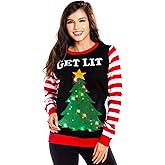 Tipsy Elves Women's Light-Up Christmas Sweaters - Ugly Christmas Pullovers with Ultra Bright LEDs for Women