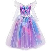 Szytypyl Good Witch Glinda Costume Dress for Girls Halloween Sequins Tulle Dresses