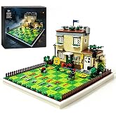 House Building Block Toy, Including a Plant Garden and 8 Zombie Figures. | Home Decor Collectible Building Kit,Compatible with Lego Architecture,Halloween Christmas Birthday Gift for Children Ages 6+