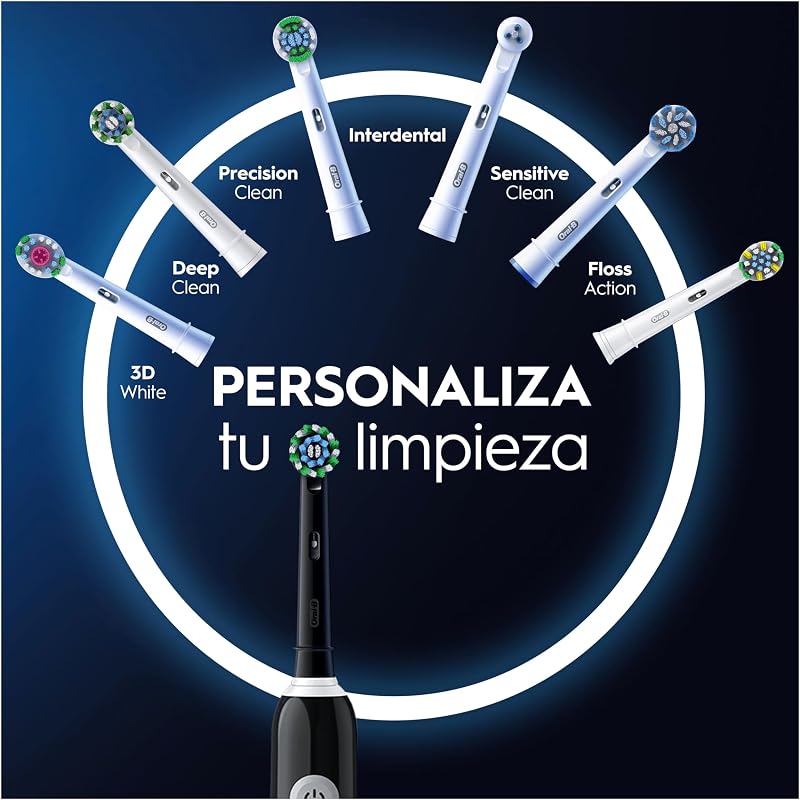 Escova de dentes elétrica oral-b pro series 1 com cabo e cabeça recarregáveis, projetada pela braun - preta