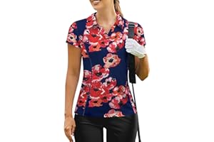 PINSPARK Womens Golf Shirt Short Sleeve Polo Shirts Quick Dry Tennis Tops V-Neck with Collar Pickleball Shirts Golf Outfits