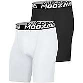 Moozava 1 or 2 Pack Mens Compression Shorts Spandex Shorts Performance Sport Athletic Underwear Workout Running Base Layer