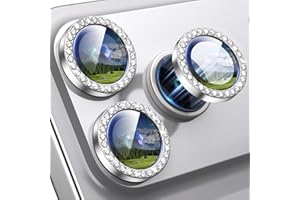 Xfilm for iPhone 17 Pro / 17 Pro Max Camera Lens Protector Bling, Individual Diamond Metal Ring with 9H Hardness, Scratch-Proof Camera Screen Protector, Stylish Accessories, Case Friendly (Silver)