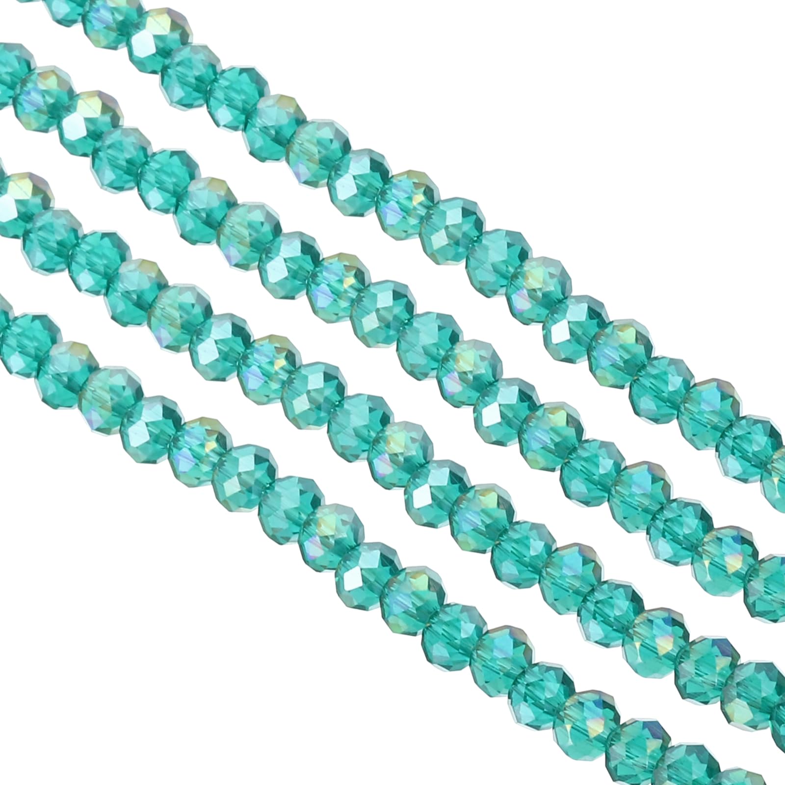 PATIKIL 6 mm Briolette Rondelle Glass Beads, 450Pcs/5Strands Small Round Faceted Crystal Bead for Jewelry Making Earrings Bracelets Necklaces Rings DIY, Light Green — image 1