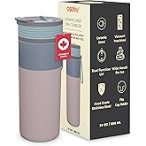 Asobu 20oz Ceramic Lined Insulated Water Bottle for Hot and Cold Drinks with 2-in-1 lid - Durable Travel Bottle with Leak-Proof Lid, Double-Wall Stainless Steel, Keeps Flavors True