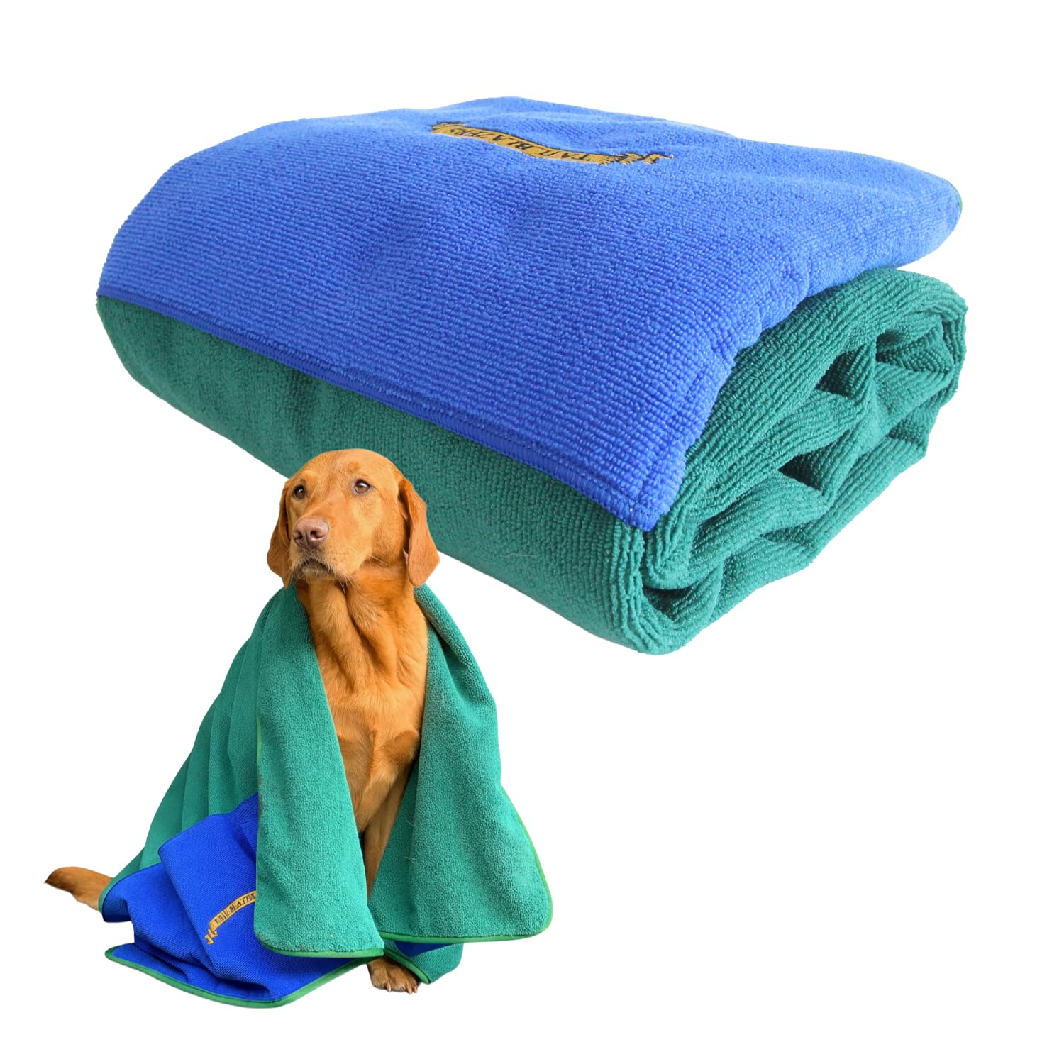 TAIL BLAZERS Super Absorbent Microfiber Dog Towel. Extremely Absorbent, Ultra Soft Quick Dry Towel. Dogs Accessories for Grooming. Cat, Horse, Dog Dryer Featuring Hand Corner Pockets. S 60x100cm