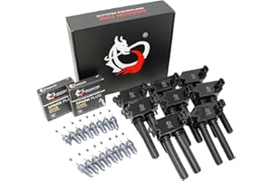 AIP Electronics Dragon FIRE Performance Ignition Coils & Iridium Spark Plugs Compatible with 08-19 Dodge Jeep Chrysler Ram 5.7 5.9 6.1 6.4 V8 56029129AB UF504 LZFR5CI-11 92145 OEM Fit Kit-1565