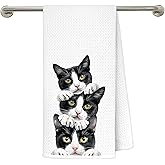 gsgfdshf Tuxedo Cat Kitchen Towels 16x24 in, Tuxedo Cat Gifts for Women, Cute Kitty Kitten Decorative Hand Tea Dish Towels for Bathroom Kitchen