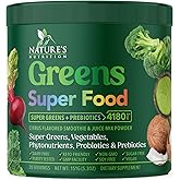 Greens Powder Superfood - Premium Organic Super Greens Juice Powder - Packed with Probiotics, Wheat Grass, Enzymes, Spirulina, Chlorella for Digestive & Gut Health, Smoothie Drink Mix - 28 Servings