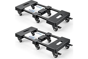 KEDSUM Furniture Dolly with 6 Swivel Casters, Expandable Moving Dolly, 24in-12in Furniture Movers with Wheels, Flat Dollies Brake Wheels, Max 1600LBS Capacity, 2 Pack