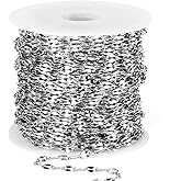 66FT Stainless Steel Chain Roll 2.8mm Sparkly Lip Link Chains Spool Bulk for DIY Jewelry Making Crafts