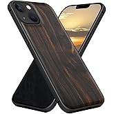Carveit Magnetic Wood Case for iPhone 13 Case MagSafe 2021 [Hard Real Wood & Soft TPU] Shockproof Hybrid Protective Cover Unique & Classy Wooden 13 Case Compatible with MagSafe (Natural Blackwood)
