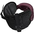 SARISUN Travel Pillows for Airplanes, Airplane Pillow with Brown-Red Sleep Eye Mask, 360° Neck Support Headrest, Portable Airplane Travel Essentials, Adjustable Airplane Head Strap, FSA HSA Eligible