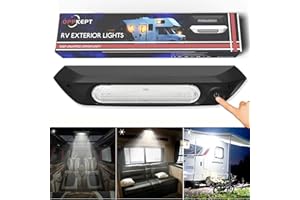 OPPKEPT 900 Lumen LED Exterior Light with Dimmer Switch, 12V/28V RV Porch Light Replacement for RVs, Trailers, Campers, Yachts - IP67 Waterproof (Black)