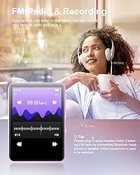 64GB MP3 Player with Bluetooth 5.3, Portable