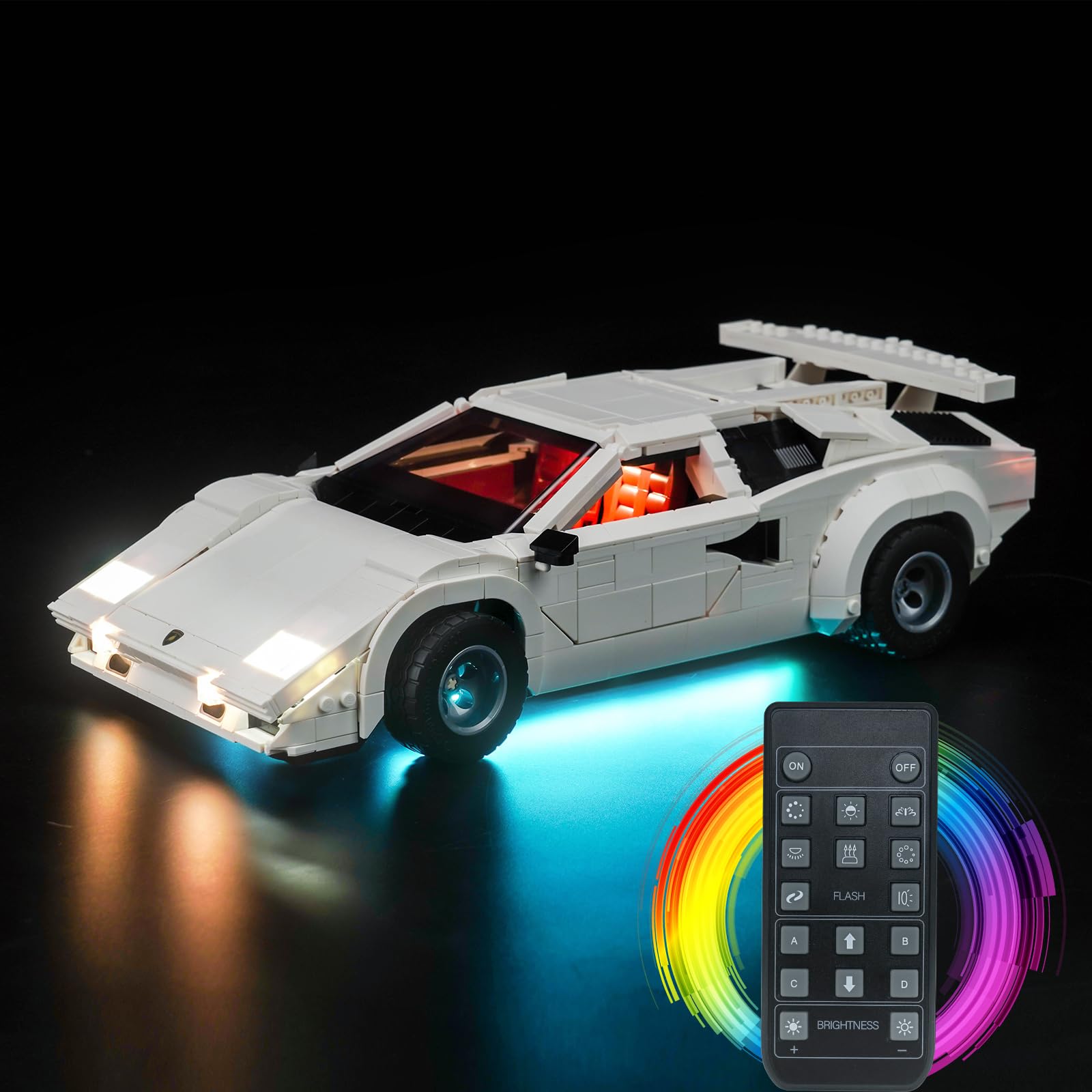 RC Light Kit for Lego 10337 Icons Lamborghini Countach 5000 Quattrovalvole, Lighting Set for Lego 10337 Set - Not Include Models, Just Light Kit — image 1