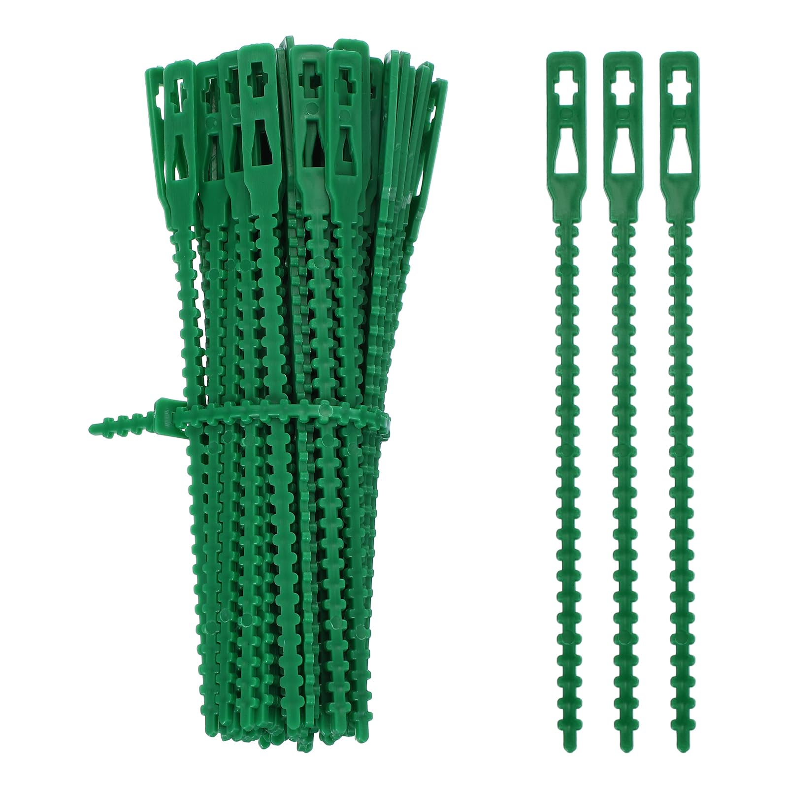 PATIKIL Vines Fastener 13.5cm/5.3 Inch, 100 Pcs Plastic Tied Buckle Hooks Gardening Grape Support Strapping Clips Fixed Plant Holder for Securing Grape Vegetables, Green
