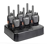 Case of 6,Retevis H-777 Walkie Talkies for Adults Long Range, Rechargeable Two-Way Radios,with 6-Way Multi Unit Charger,Flash
