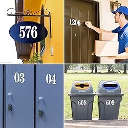 Kattykitty White Mailbox Numbers for outside, Vinyl