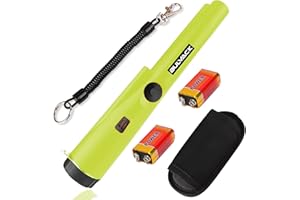 BULVACK Metal Detector Pinpointer - Waterproof Handheld Pin Pointer Wand, High Accuracy Professional Handheld Search Treasure Pinpointing Finder Probe (Shiny Green)