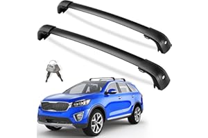 KINGGERI Lockable Roof Rack Cross Bars 220lbs Compatible with KIA Sorento 2016 2017 2018 2019 2020 with Flush Side Rails, Heavy Duty Aluminum Roof Rails Crossbars Rooftop Cargo Carrier Luggage