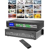 MT-VIKI 16x16 HDMI Matrix Switch 4K@30Hz, Built-in US ADI Chip | 2U Rack Mount HDMI Matrix Switcher &amp; Splitter 16 in 16 Out, Backlit RS232 LAN Port and EDID