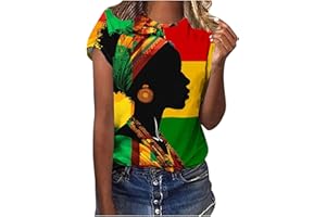 GENERIC Juneteenth Shirts for Women Celebrate Black Freedom Tee Tops Casual Short Sleeve Tunic T-Shirts Crewneck Blouses