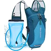Blue Quartz Hydration Backpack with 2L Water Bladder, Hiking Water Pack with Insulated Compartment for Women Men, Lightweight Running Hydration Vest with Phone Pocket for Cycling, Biking