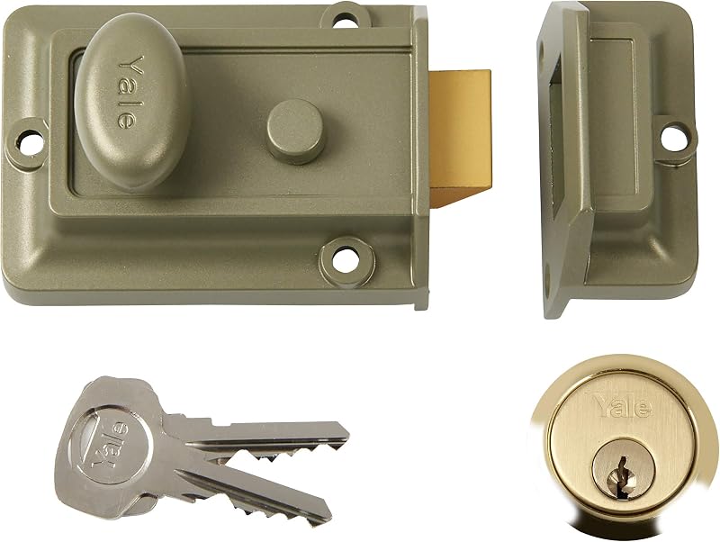 Yale P-77-ENB-PB-60 Traditional Nightlatch 60mm Electro Nickel Brass