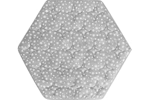 MOONSEA Hexagon Playpen Mat Compatible with POP 'N GO Baby Playpen, 59 Inch Hexagon Mattress Pad, Non Slip and Cushion Play Mat Grey with Star Print